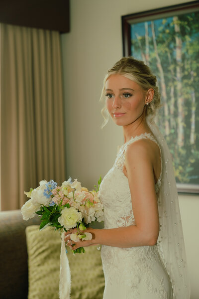 Bride in a white gown