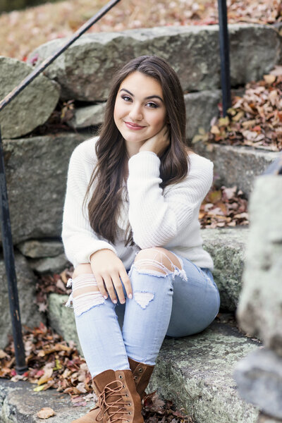 girl in sweater and boots