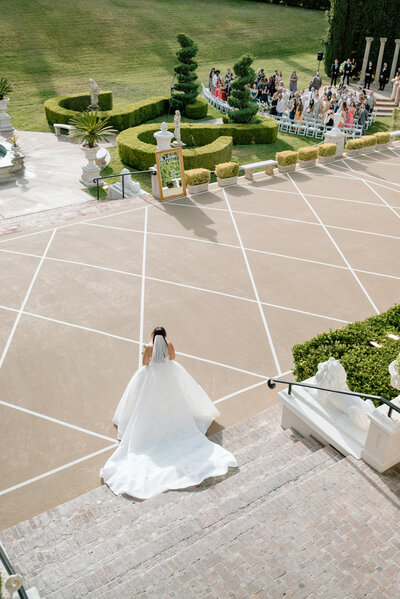 aerial shot of ceremony in Mexico