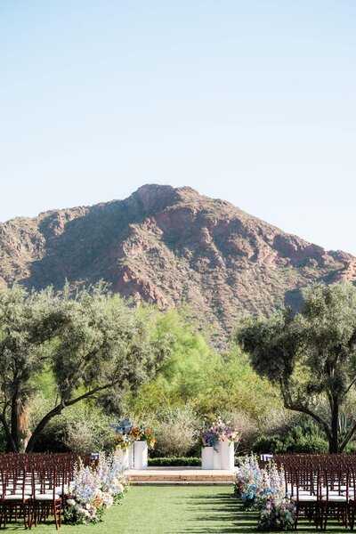 El Chorro wedding  ceremony area with mountain view