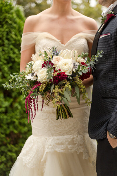 A beautiful bride and groom pose for Nashville wedding photographers Brian and Micah