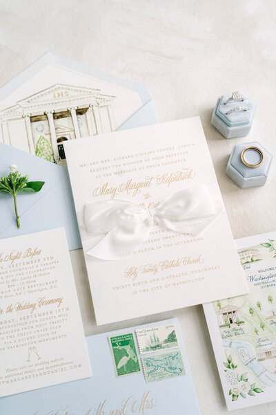 Custom calligraphy wedding invitation in gray ink