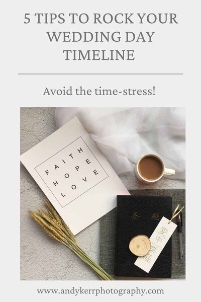graphic for couples looking for advice on the timing of their wedding day