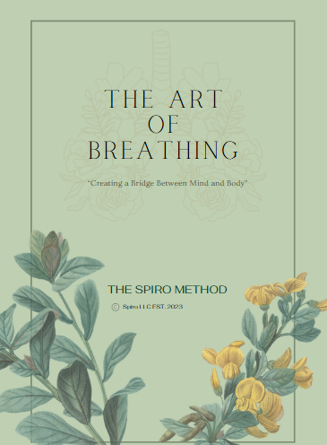 a workbook cover with a flower and the words the art of breathing