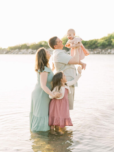 pink and green family session By Carrie Pellerin