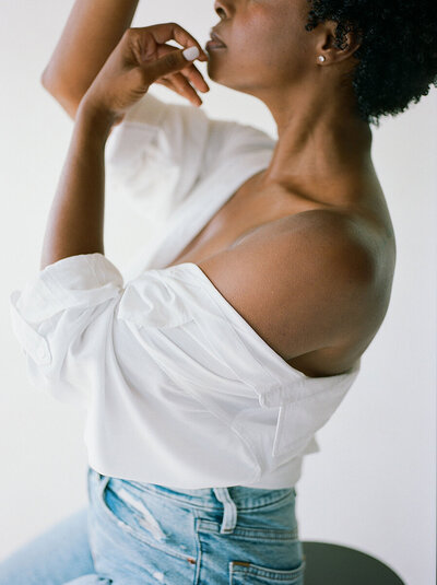 Black woman serene