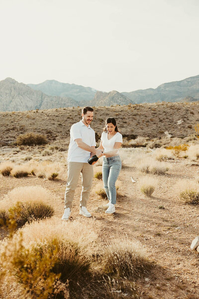 Desert Couple Champagne Celebration