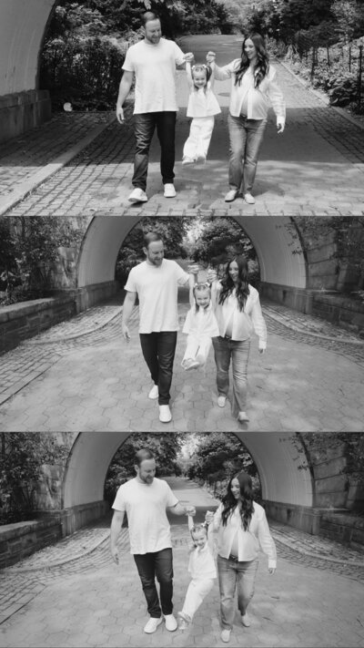 Family imagery of father, mother and daughter photographed by Brand photographer nyc ADP Studio