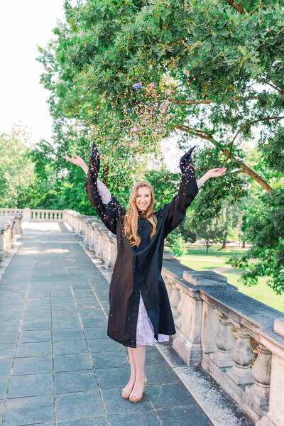 College senior photos at the University of Virginia in Charlottesville, VA, showcasing academic achievement and personal style on campus