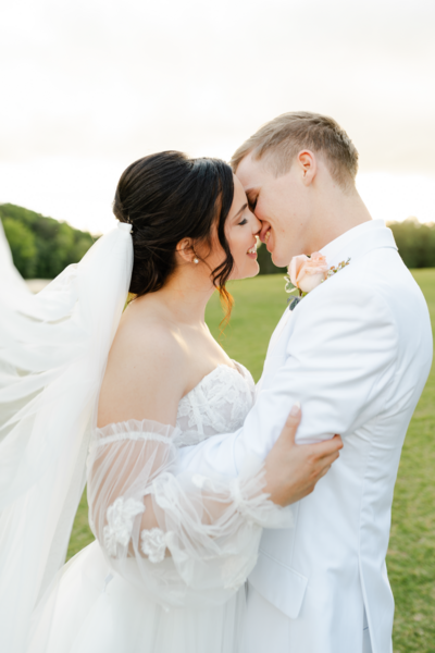 Wedding Couple embracing