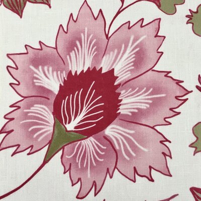 Botanica-Trading Pink Floral Scroll Linen Fabric Botanica Trading