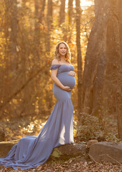 Glamorous studio maternity photography session in Charlotte, NC.