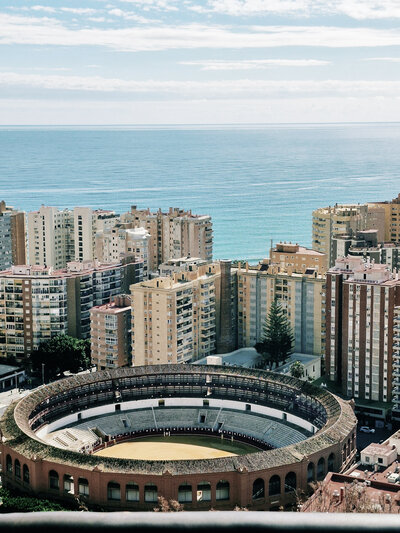 A photo of the La Malagueta Bullring in Malaga, Spain.