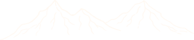 A simple white illustration of 2 mountains in a line art style.