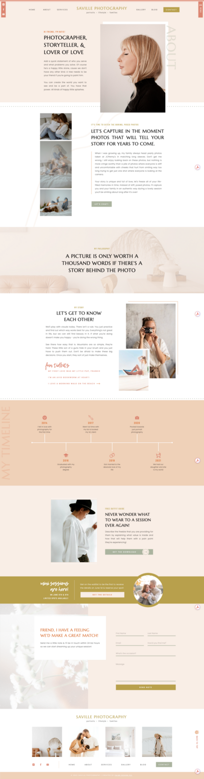 website done during showit template customisation services with Palme Design o