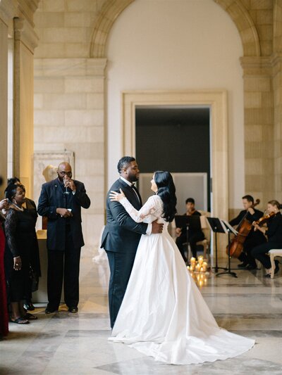 baltimore museum of art wedding first dance with string trio chesapeake strings