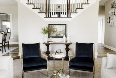 blue velvet accent chairs