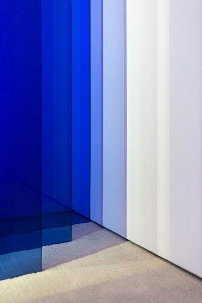 A colour palette ranging from deep royal blue to white