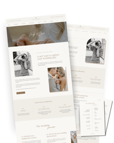 Showit Client Lounge templates for photographers