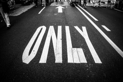 Image of only painted road sign