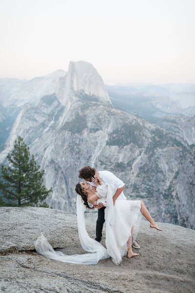 Bride and Groom Married at Glacier Point Yosemite National Park
