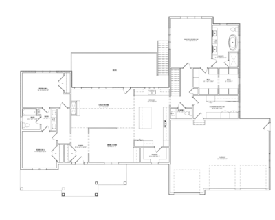 Preliminary drawings of a custom home. Shows rooms