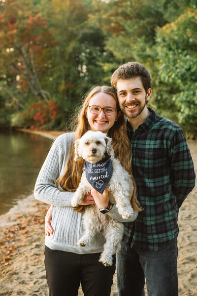 Mei Lin Barral Photography_autumnal Lake Winnisquam engagement with dog-265