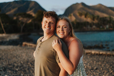 Brooke and Jacob smile at the camera