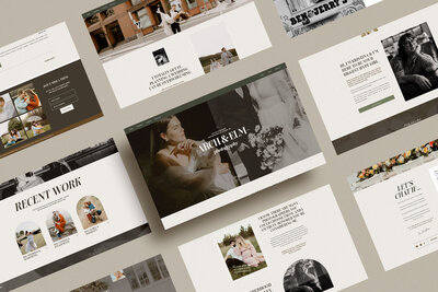 mockups for custom brand and web design for photographers Palme Design Co
