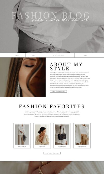 Blog add on template for Showit