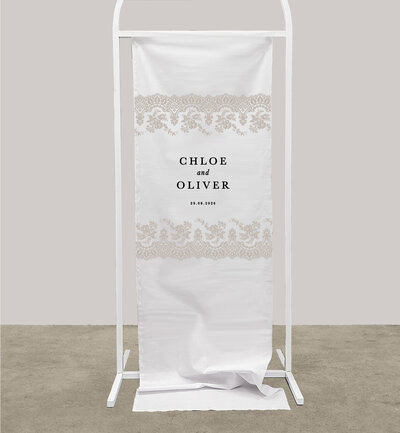 Big Love linen welcome sign for your wedding printed by State of Elliott