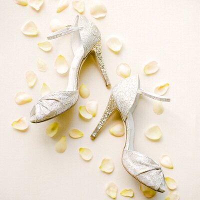 yellow gold rose petal shoes