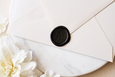lace-and-belle_custom-black-wax-seal-taupe-envelope
