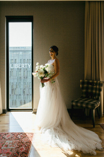 Bride poses at Limelight Denver
