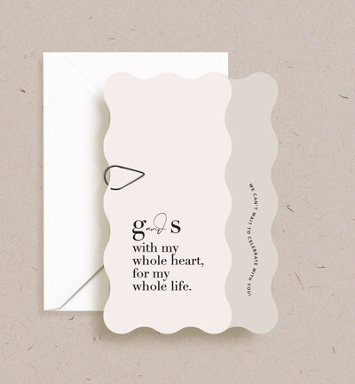 Neutral colour theme Soul Mate double wave 2 card invite package by State of Elliott