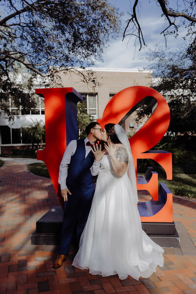 downtown tampa elopement portraits during the day of bride and groom