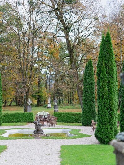 Garden view at Leopoldskron Palace  captured by ECLAT Destination Weddings