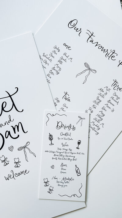 Bar signage for wedding in pastel blue by State of Elliott