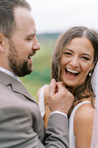 bride and groom at outdoor wedding
