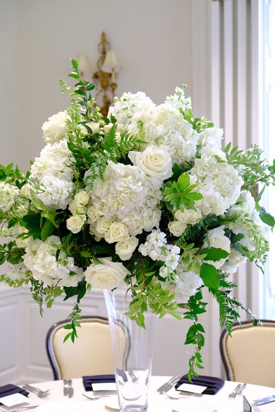 white garden tall arrangement at Colonial Country Club