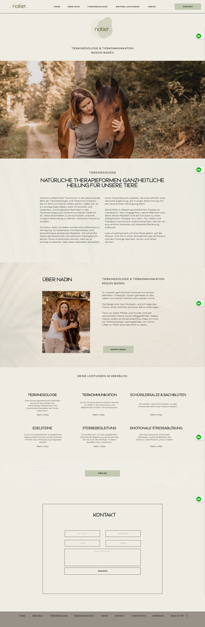 Moderne Website für Tierkinesiologie und Tiertherapie – professionelles Webdesign.