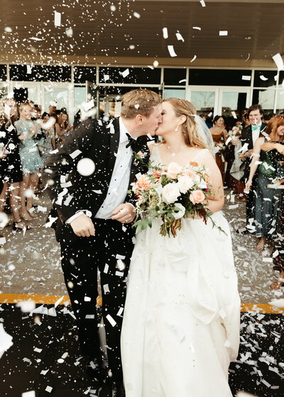 Couple exits their ceremony