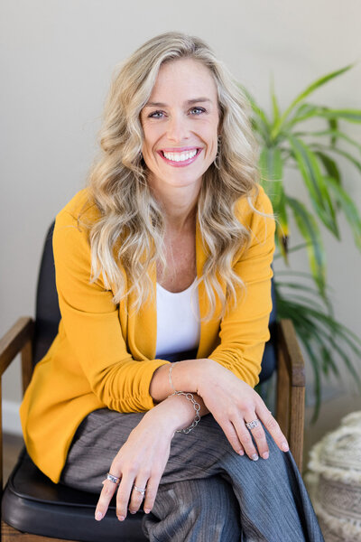 Jamie Edwards sitting in Sensible Solutions Care Clinic
