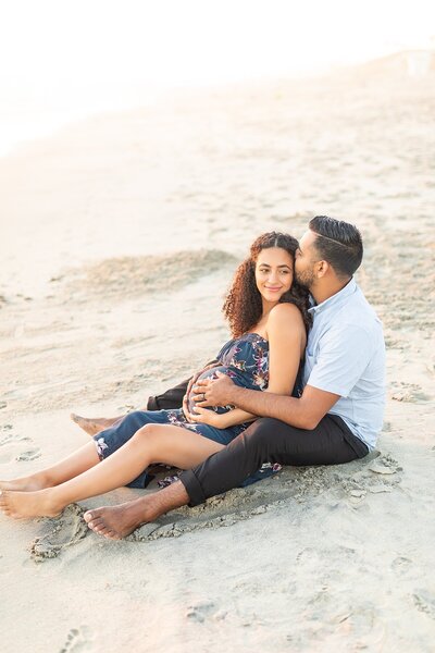 Maternity session at Carlsbad State beach in San Diego, California.