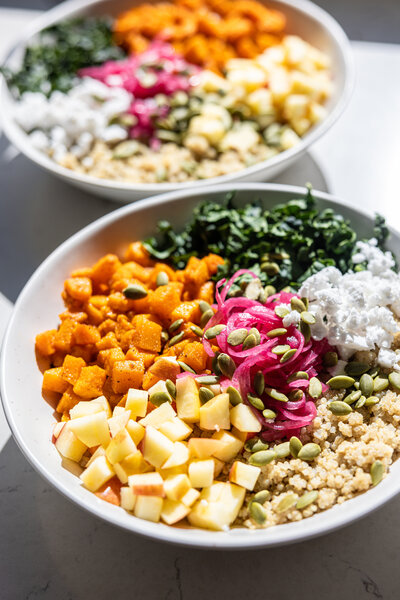 Quinoa Bowl made of plant based foods