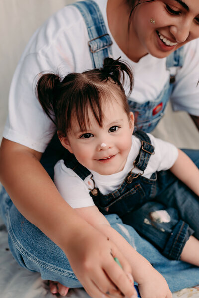 Mother and baby painting photo
