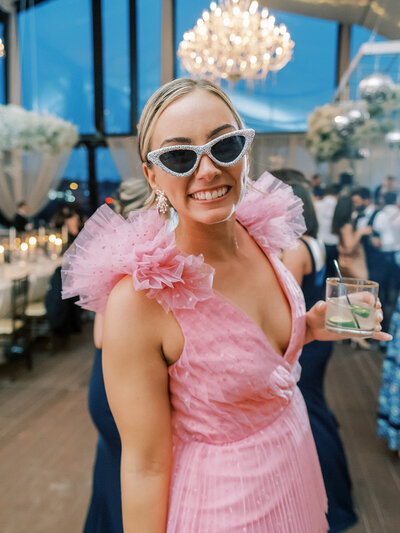 Exuberant and iconic spring wedding with baby’s breath and mirror disco balls at a National historic landmark with a modern all-glass pavilion tent | Fairmount Water Works | Philadelphia PA | Denise Marie Photography | Editorial Wedding Photographer based in Philadelphia PA