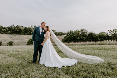 A bride and groom on their wedding day in North Carolina