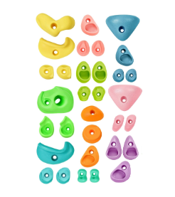 colorful rock climbing hold for kids