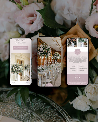 Mobile website mockup for a high-end floral design brand, designed by Sarah Shuttle.